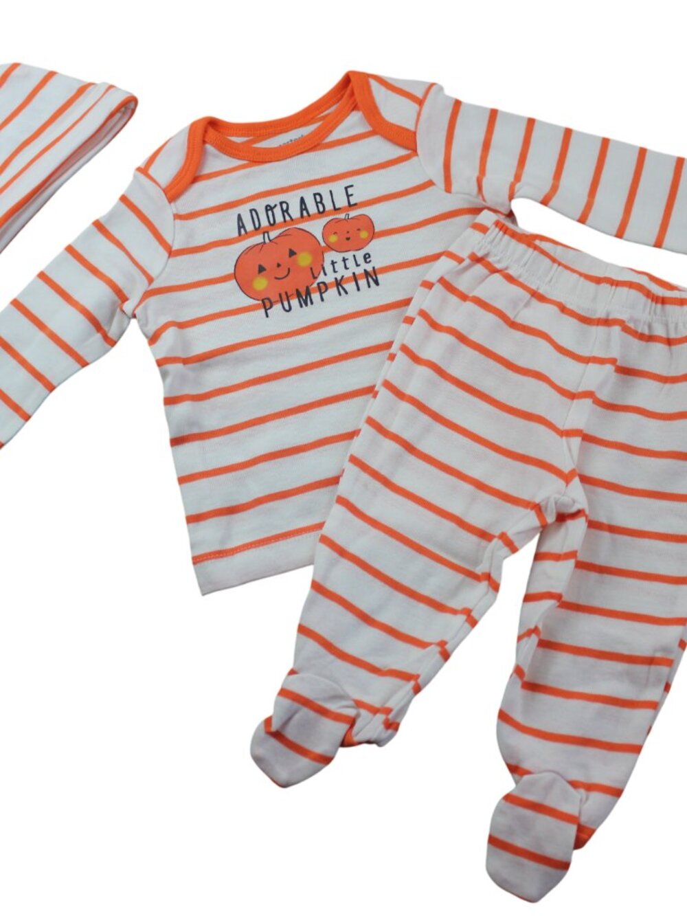 Carters Halloween Adorable Little Pumpkin Outfit Hat Set NB 3M 6M 9M Baby NWT